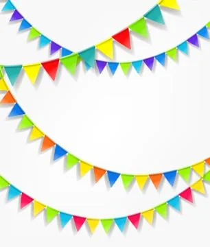 Color flag strings on white background Stock Illustration
