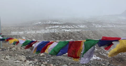 Color Flags at Hindu temple Video stock 335554742