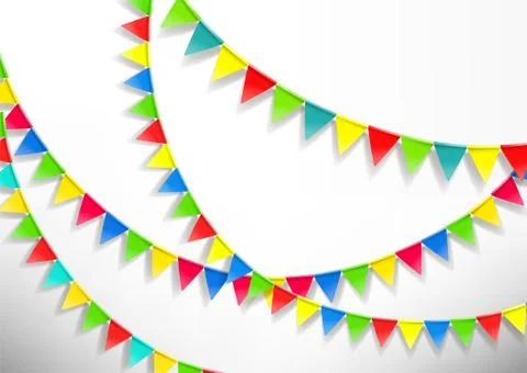 Color flags on white background. Vector banner template Stock Illustration