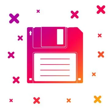 Color Floppy disk for computer data storage icon isolated on white background イラスト素材