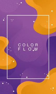 Color flow with rectangle frame background Stock Illustration