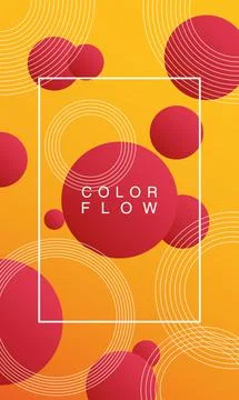 Color flow with rectangle frame background poster Stock Illustration