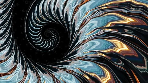 Color flow on spiral twisted abstract fractal shape. Loop able moder backgrou Stock Footage 335945920