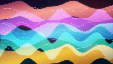 Color Flow Waves Loop - Colourful 3D Gradient Motion Backdrop Vidéo 344030913