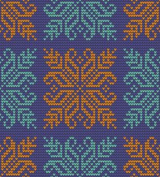 Color flower knitting pattern Stock Illustration