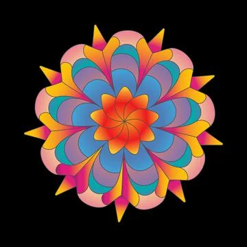 Color flower pattern for scrapbooking, impression, stamp, figure carving and Illustration