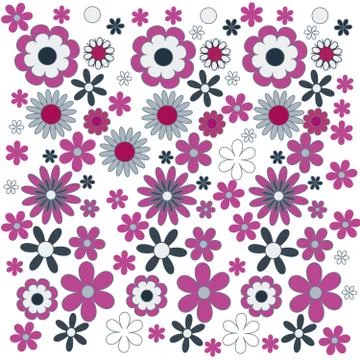 Color flowers isolated on background. Vector illustration. Stock Illustration
