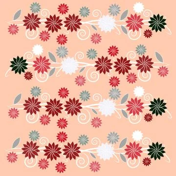 Color flowers isolated on color background Stock Illustration