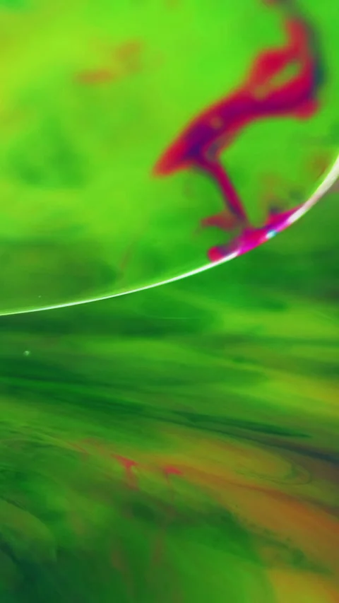Color fluid bubble paint water drop neon oil ink Stock Footage 275306325