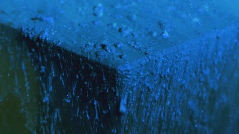 Color fluid drip phantom blue glitter paint flow Stock Footage 125915195