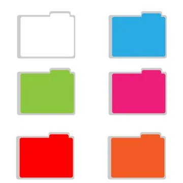 Color folders on white background Stock Illustration