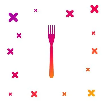Color Fork icon isolated on white background. Gradient random dynamic shapes Stock Illustration