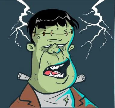Color of frankenstein head vector illustration Stock Illustration