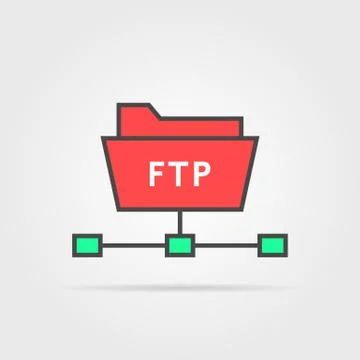 Color ftp protocol simple icon Stock Illustration