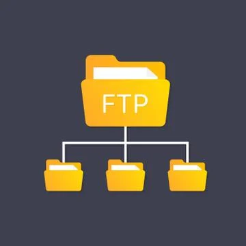 Color ftp protocol simple icon. concept of software update, router, teamwork  Stock Illustration