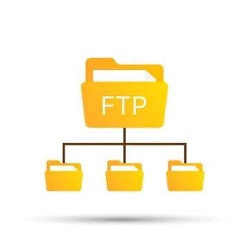 Color ftp protocol simple icon. concept of software update, router, teamwork  Stock Illustration