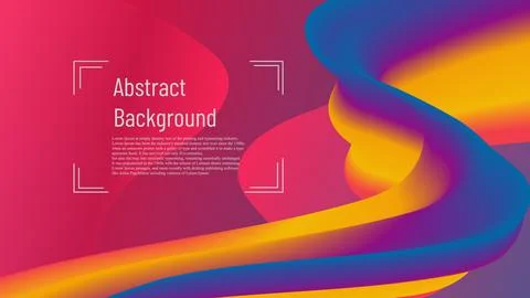 Color full 3d abstract dynamic line blend  with red background Stock Illustration