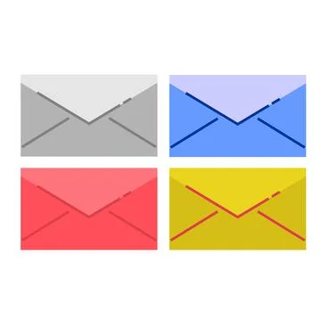 Color full envelope icon set illustration vector. Editable design EPS 10. Stock Illustration