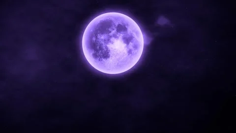Color full full moon view on a misty and foggy night. Full moon night sky. .. Stock Footage 293486059