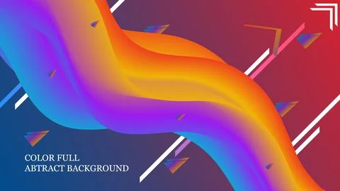 Color full  gradient dynamic wave with blue and red blend background Stock Illustration