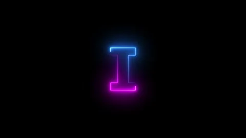 Color full neon line glowing letter I. Two-color looping trendy glowing neo.. Stock Footage 293484472