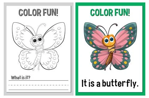 Color Fun! Butterfly Learning Activity イラスト素材