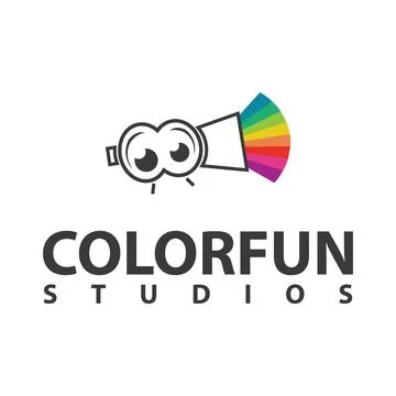 Color fun studios camera logo Stock Illustration