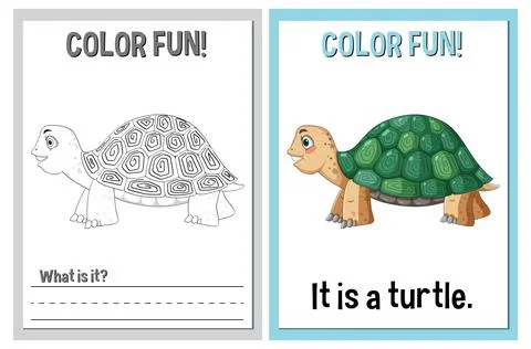 Color Fun Turtle Illustration Activity Stockillustratie