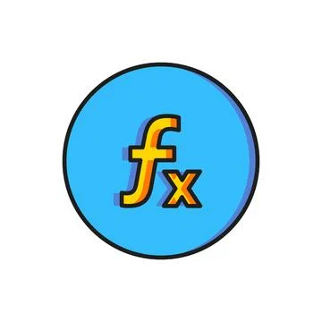 Color Function mathematical symbol icon isolated on white background. Flat .. 스톡 일러스트