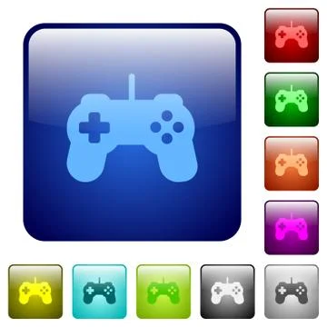 Color game controller square buttons Stock Illustration