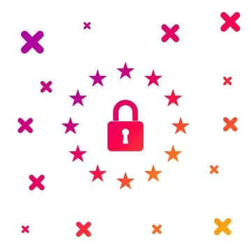 Color GDPR - General data protection regulation icon on white background 스톡 일러스트