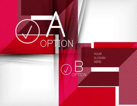 Color geometric shapes with option elements abstract background Stock Illustration