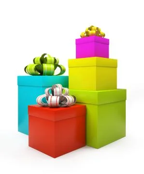 Color gift boxes isolated on white backgroung Stock Illustration