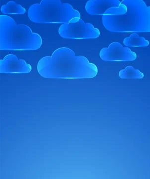 Color glass clouds. Vector background. Illustrazione stock