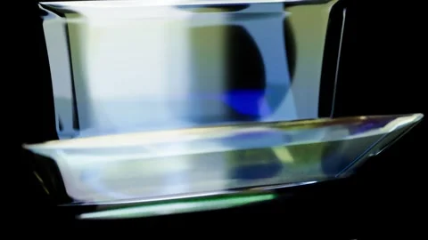 Color glass rectangle boxes rotate endless Stock Footage 308667714