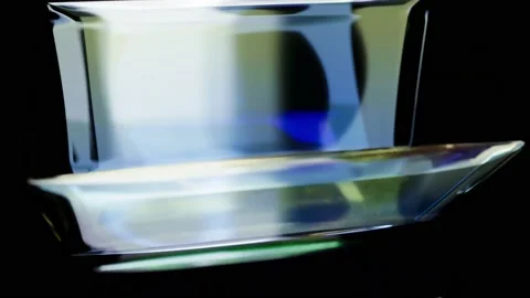 Color glass rectangle boxes rotate endless Stock Footage 308949802