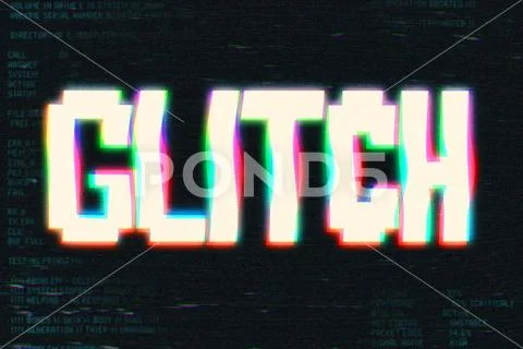 Color Glitch Text Effect PSD Template