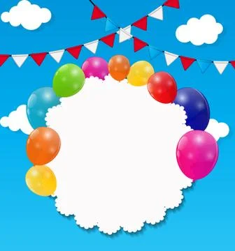 Color Glossy Balloons Background Vector Illustration Stock Illustration