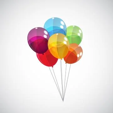 Color Glossy Balloons Background Vector Illustration Stock Illustration