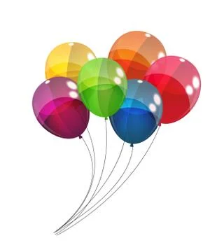 Color Glossy Balloons Background Vector Illustration Stock Illustration