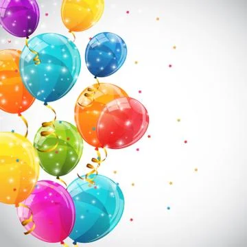 Color Glossy Balloons Background Vector Illustration Stock Illustration