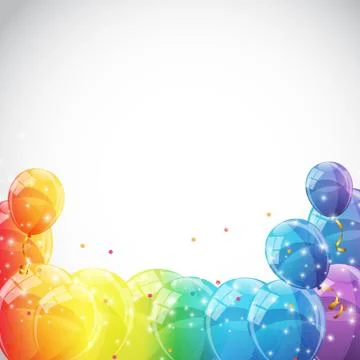 Color Glossy Balloons Background Vector Illustration Stock Illustration