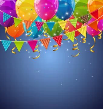 Color Glossy Balloons Background Vector Illustration 스톡 일러스트
