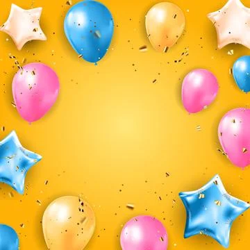 Color Glossy Balloons Background Vector Illustration Stock Illustration