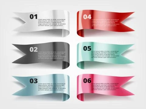 Color Glossy Fflying Flags Or Banners With Text Иллюстрация