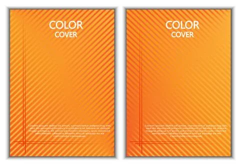 Color gradient cover with diagonal gradient lines. Orange. Stock Illustration