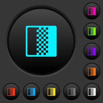 Color gradient dark push buttons with color icons Ilustração Stock