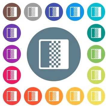 Color gradient flat white icons on round color backgrounds Stock Illustration