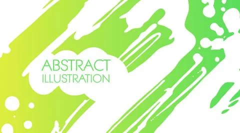 Color gradient ink brush stroke on white background. Japanese style. Stock Illustration
