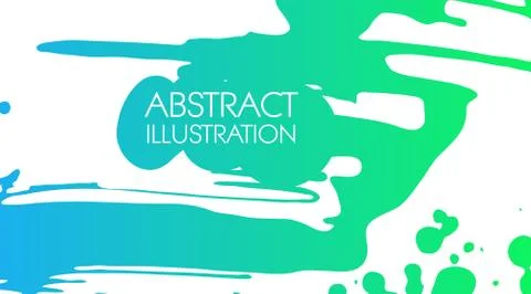 Color gradient ink brush stroke on white background. Japanese style. Illustrazione stock